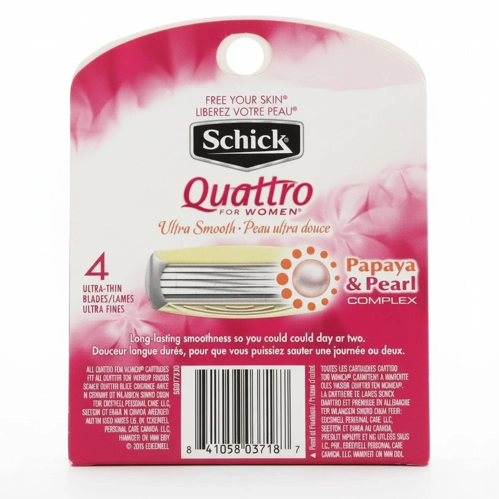 Schick Quattro Women Blades 5 Cartridges Razor Handle Refills Shaver Quatro USA